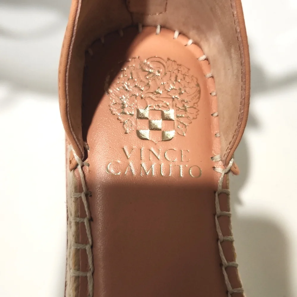Vince Camuto Binadee Leather Platform Espadrilles Olive Size 6M EUC!!